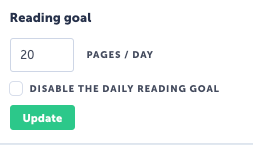 Toggle the reading goal.