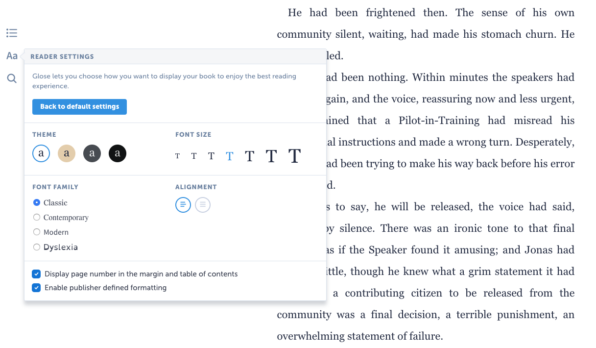Options for text formatting.