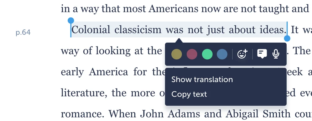 Highlighting Text on Glose.